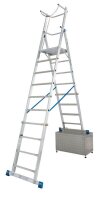 KRAUSE Podestleiter STABILO silber 10 Sprossen, H: 369,0 cm