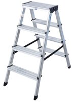 KRAUSE Stehleiter beidseitig MONTO Dopplo silber 2x 4...