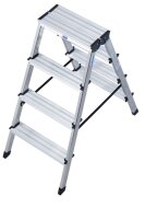 KRAUSE Stehleiter beidseitig MONTO Dopplo silber 2x 4...