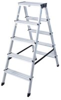KRAUSE Stehleiter beidseitig MONTO Dopplo silber 2x 5...