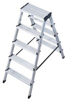 KRAUSE Stehleiter beidseitig MONTO Dopplo silber 2x 5...
