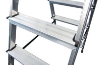 KRAUSE Stehleiter beidseitig MONTO Dopplo silber 2x 5 Stufen, H: 118 cm
