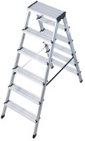 KRAUSE Stehleiter beidseitig MONTO Dopplo silber 2x 6...