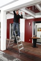 KRAUSE Stehleiter beidseitig MONTO Dopplo silber 2x 6 Stufen, H: 141,0 cm