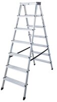 KRAUSE Stehleiter beidseitig MONTO Dopplo silber 2x 7...