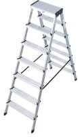 KRAUSE Stehleiter beidseitig MONTO Dopplo silber 2x 7...