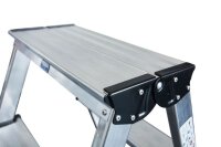 KRAUSE Stehleiter beidseitig MONTO Dopplo silber 2x 7 Stufen, H: 164,0 cm