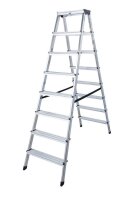 KRAUSE Stehleiter beidseitig MONTO Dopplo silber 2x 8...