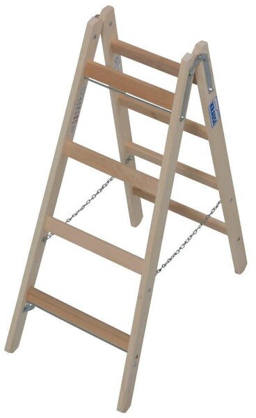 KRAUSE Stehleiter beidseitig STABILO natur 2x 4 Sprossen, H: 120,0 cm