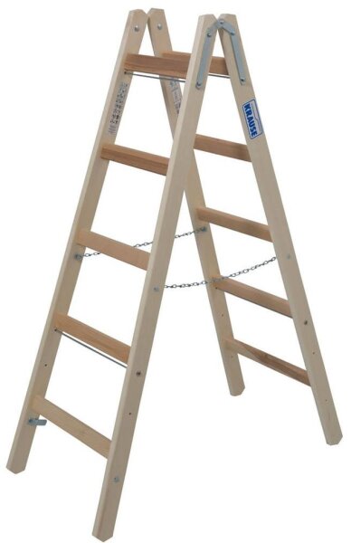 KRAUSE Stehleiter beidseitig STABILO natur 2x 5 Sprossen, H: 147,0 cm