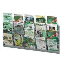 PAPERFLOW Wandprospekthalter Integral silber DIN A4 20...