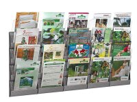 PAPERFLOW Wandprospekthalter Integral silber DIN A4 20...