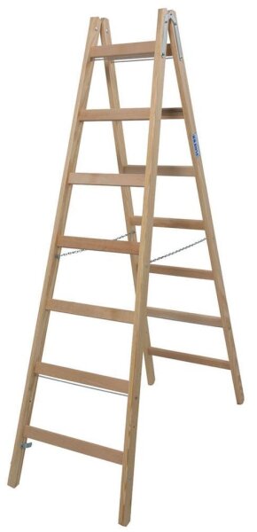 KRAUSE Stehleiter beidseitig STABILO natur 2x 7 Sprossen, H: 212,0 cm
