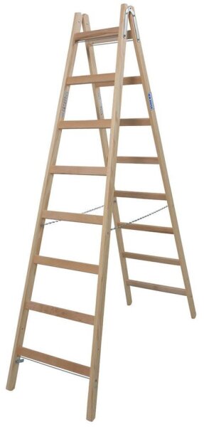 KRAUSE Stehleiter beidseitig STABILO natur 2x 8 Sprossen, H: 240,0 cm