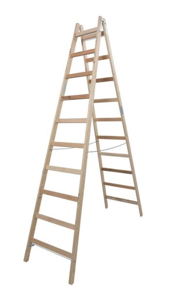 KRAUSE Stehleiter beidseitig STABILO natur 2x 10 Sprossen, H: 280,0 cm