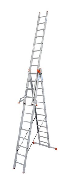 KRAUSE Vielzweckleiter MONTO Tribilo silber 3x 12 Sprossen, H: 356,0 cm