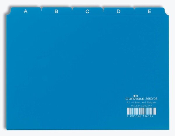 DURABLE Karteikartenregister A-Z blau