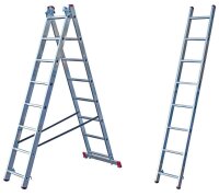 KRAUSE Vielzweckleiter CORDA silber 3x 8 Sprossen, H: 225,0 cm