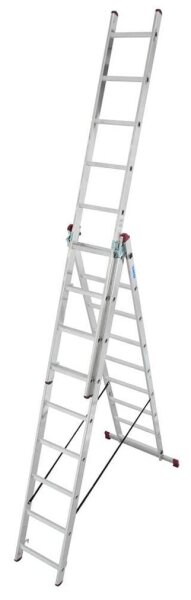 KRAUSE Vielzweckleiter CORDA silber 3x 9 Sprossen, H: 255,0 cm