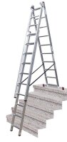 KRAUSE Vielzweckleiter CORDA silber 3x 10 Sprossen, H: 280,0 cm