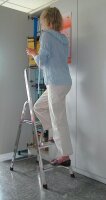 KRAUSE Stehleiter einseitig CORDA silber 3 Stufen, H:...