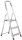 KRAUSE Stehleiter einseitig CORDA silber 3 Stufen, H: 125,0 cm