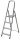 KRAUSE Stehleiter einseitig CORDA silber 4 Stufen, H: 150,0 cm