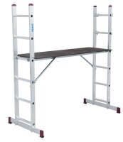 KRAUSE Vielzweckleiter CORDA silber 2x 6 Sprossen, H: 168,0 cm