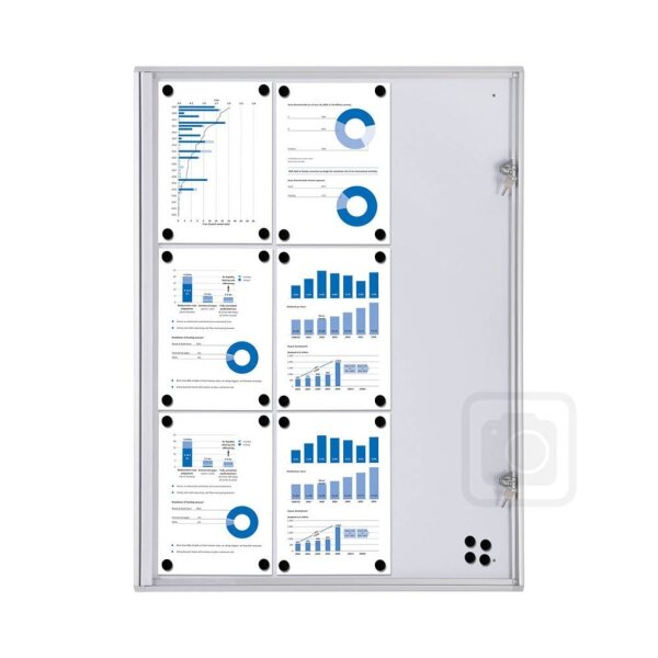 Showdown® Displays Schaukasten Economy XS silber 9x DIN A4 71,1 x 2,6 x 96,3 cm, 1 St.