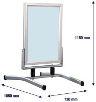 FRANKEN Kundenstopper Outdoor Plus silber DIN A1 2 Fächer 73,0 x 105,0 x 115,0 cm, 1 St.