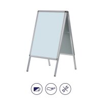 FRANKEN Kundenstopper Standard silber DIN A1 2 Fächer 64,0 x 79,0 x 115,0 cm, 1 St.