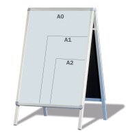 FRANKEN Kundenstopper Standard silber DIN A2 2 Fächer 47,0 x 67,0 x 96,0 cm, 1 St.