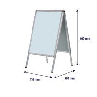 FRANKEN Kundenstopper Standard silber DIN A2 2 Fächer 47,0 x 67,0 x 96,0 cm, 1 St.