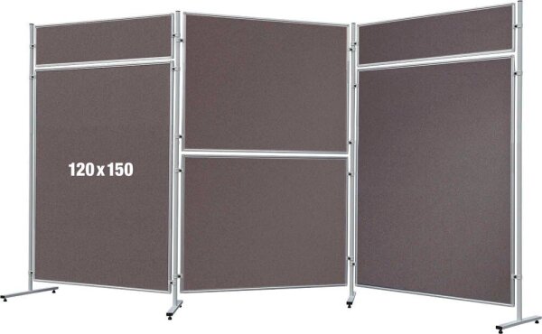 FRANKEN Trennwand ECO, doppelseitig, grau 120,0 x 150,0 cm, 1 St.