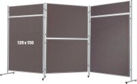 FRANKEN Trennwand ECO, doppelseitig, grau 120,0 x 150,0...
