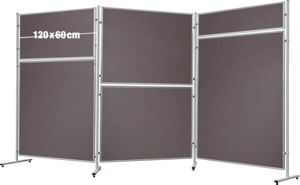 FRANKEN Trennwand ECO, doppelseitig, grau 120,0 x 60,0 cm, 1 St.