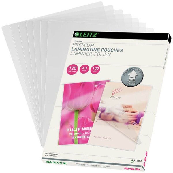 LEITZ Laminierfolien UDT glänzend für A3 125 micron, 100 St.