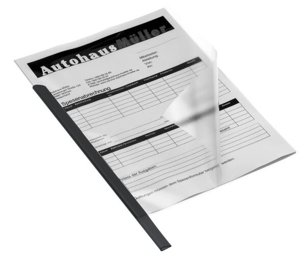 DURABLE Klemmschienen schwarz DIN A4 30 Blatt, 50 St.