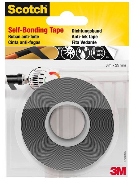 Scotch selbstverschweißendes Dichtungsband schwarz 25,0 mm x 3,0 m 1 Rolle