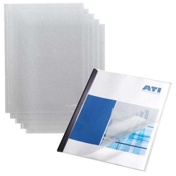 DURABLE Klemmschienenhüllen DIN A4 transparent genarbt 0,12 mm, 50 St.