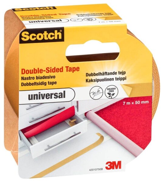 Scotch universal doppelseitiges Klebeband 50,0 mm x 7,0 m, 1 Rolle