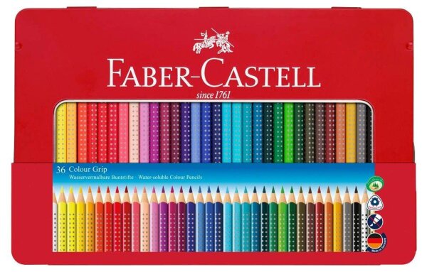 FABER-CASTELL Colour GRIP Buntstifte farbsortiert, 36 St.