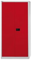 BISLEY Putzmittelschrank Universal  E782AAG506 lichtgrau, kardinalrot 4 Fachböden 91,4 x 40,0 x 195,0 cm, aufgebaut, 1 St.