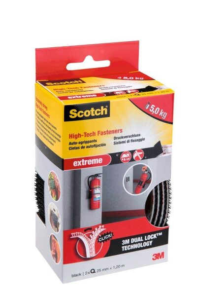 Scotch Klettband Extreme Fastener schwarz, 1 Rolle