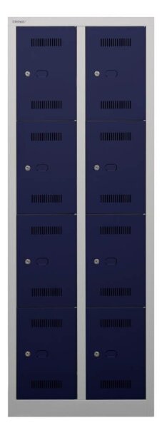BISLEY Schließfachschrank MonoBloc ML06D4 lichtgrau, oxfordblau ML06D4505, 8 Schließfächer 61,0 x 50,0 x 170,0 cm
