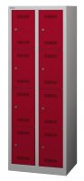 BISLEY Schließfachschrank MonoBloc ML06D4 lichtgrau, kardinalrot ML06D4506, 8 Schließfächer 61,0 x 50,0 x 170,0 cm