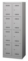 BISLEY Schließfachschrank MonoBloc ML06D4 lichtgrau ML06D4645, 8 Schließfächer 61,0 x 50,0 x 170,0 cm