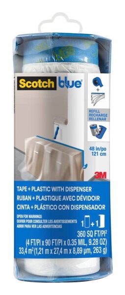 Scotch Blue™ Abdeckfolie mit Abroller transparent 122,0 cm x 27,4 m 1 Rolle