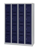 BISLEY Schließfachschrank MonoBloc ML11Q4 lichtgrau, oxfordblau ML11Q4505, 16 Schließfächer 118,3 x 50,0 x 170,0 cm