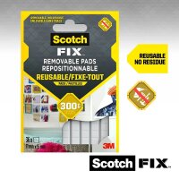 Scotch FIX™ REMOVABLE PADS doppelseitige Klebepads für max. 300,0 g, 11,0 x 15,0 mm, 36 St.